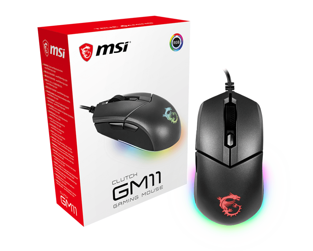 MSI Clutch GM11 Gaming Mouse, 5000 DPI, 10M Omron Switches, Optical Sensor, Symmetrical Ergonomic Design, RGB Mystic Light Compatible, PC/Mac,graphite MSI Clutch GM11 Gaming Mouse, 5000 DPI, 10M Omron Switches, Optical Sensor, Symmetrical Ergonomic Design, RGB Mystic Light Compatible, PC/Mac,graphite